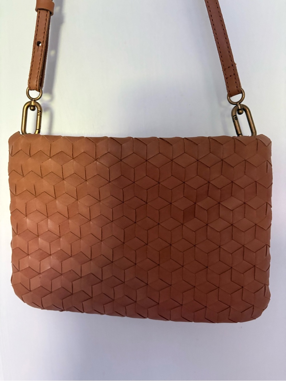 Madewell Woven Crossbody Bag in Tan